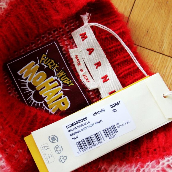 BNWT AW23 MARNI BRUSHED DOTS FUZZY WUZZY SWEATER 50 - Picture 8 of 11